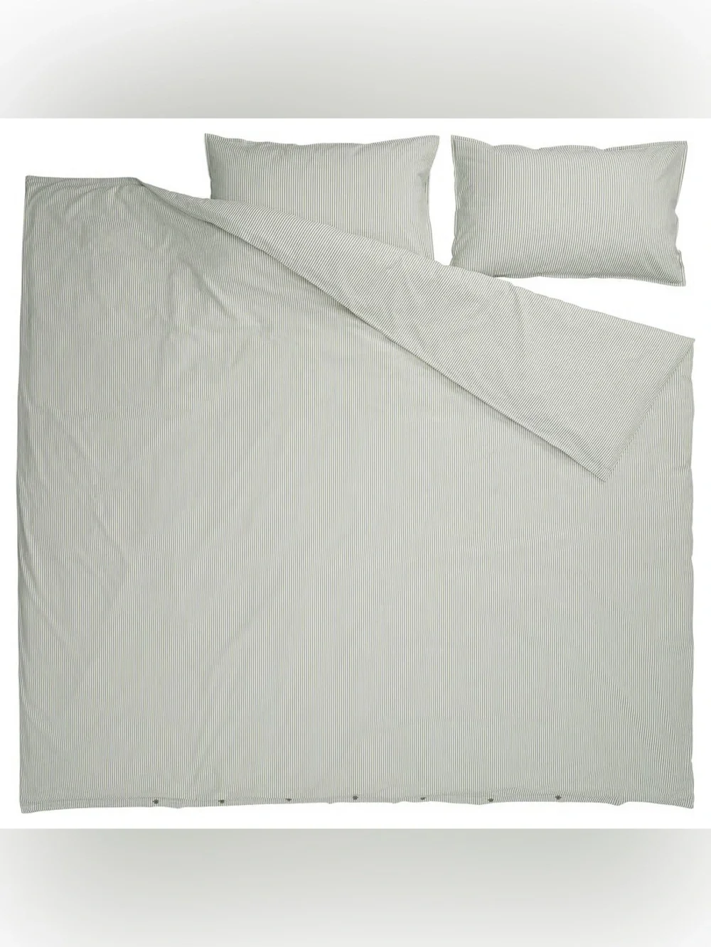 Striped Sage Green Home Bedding Duvet Cover Set